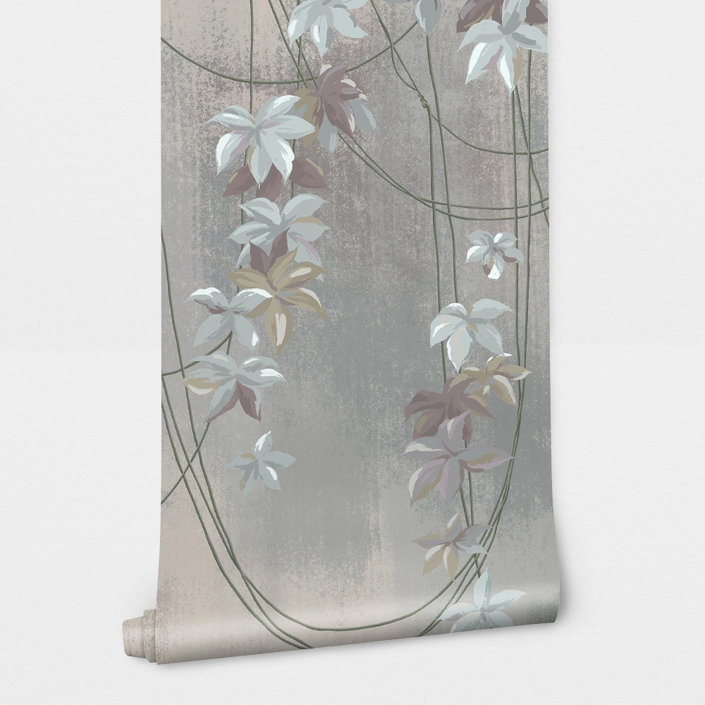 Αυτοκόλλητη Ταπετσαρία τοίχου HANGING LEAVES AND FLOWERS
