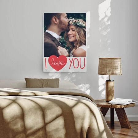 Πίνακας σε καμβά I LOVE YOU COUPLE - Πίνακες με δικες σου φωτογραφίες