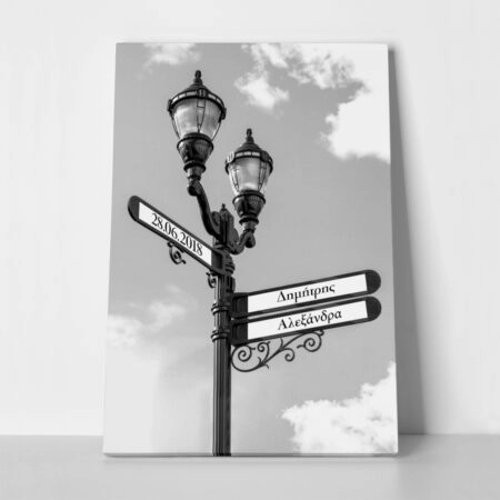 Πίνακας σε καμβά ROAD SIGN NAMES - Αγαπη - Ερωτας Sticky 1