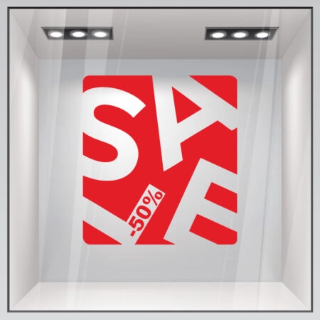 Αυτοκολλητο Εκπτωσεων SALE BOX - Καλοκαιρινή βιτρίνα