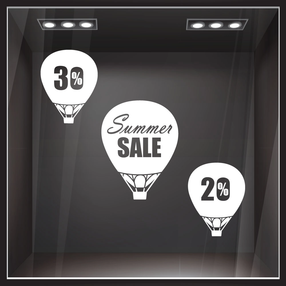 Αυτοκολλητο Εκπτωσεων SUMMER BALLOONS SALE