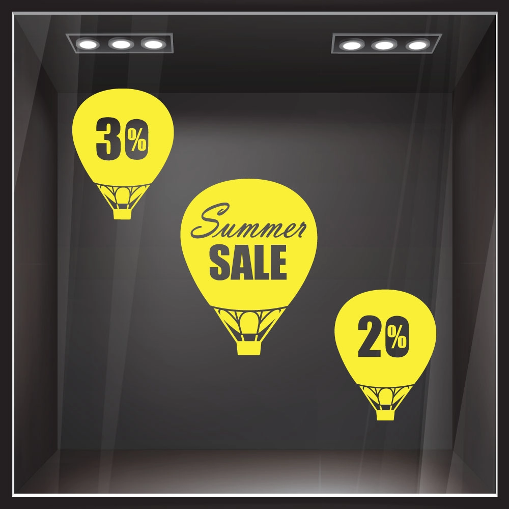 Αυτοκολλητο Εκπτωσεων SUMMER BALLOONS SALE