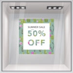 Αυτοκoλλητο Εκπτωσεων SUMMER SALE CACTUS
