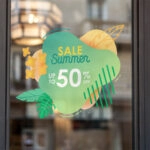 Αυτοκoλλητο Εκπτωσεων SUMMER SALE GREEN