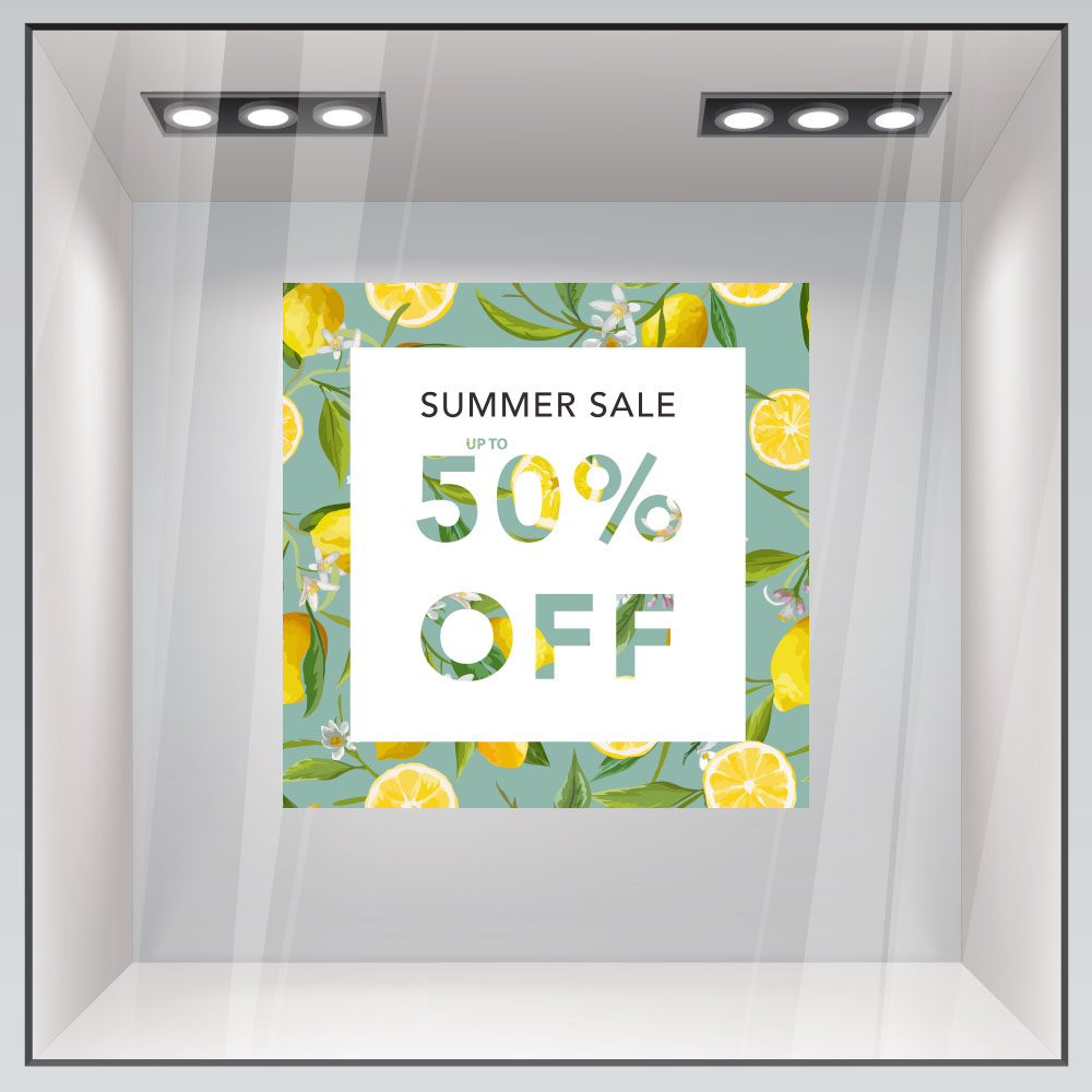 Αυτοκoλλητο Εκπτωσεων SUMMER SALE LEMON