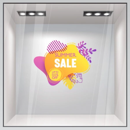 Αυτοκoλλητο Εκπτωσεων SUMMER SALE SAND - Καλοκαιρινή βιτρίνα