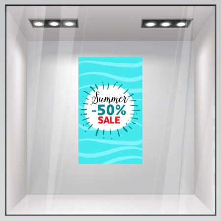 Αυτοκoλλητο Εκπτωσεων SUMMER SALE SEA - Αυτοκόλλητα βιτρίνας