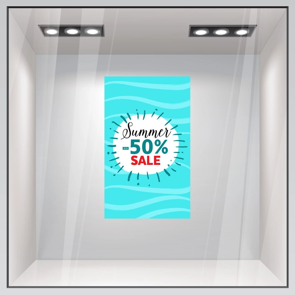 Αυτοκoλλητο Εκπτωσεων SUMMER SALE SEA