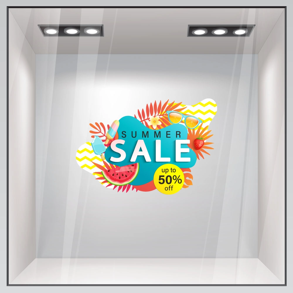 Αυτοκoλλητο Εκπτωσεων SUMMER SALE BREEZE