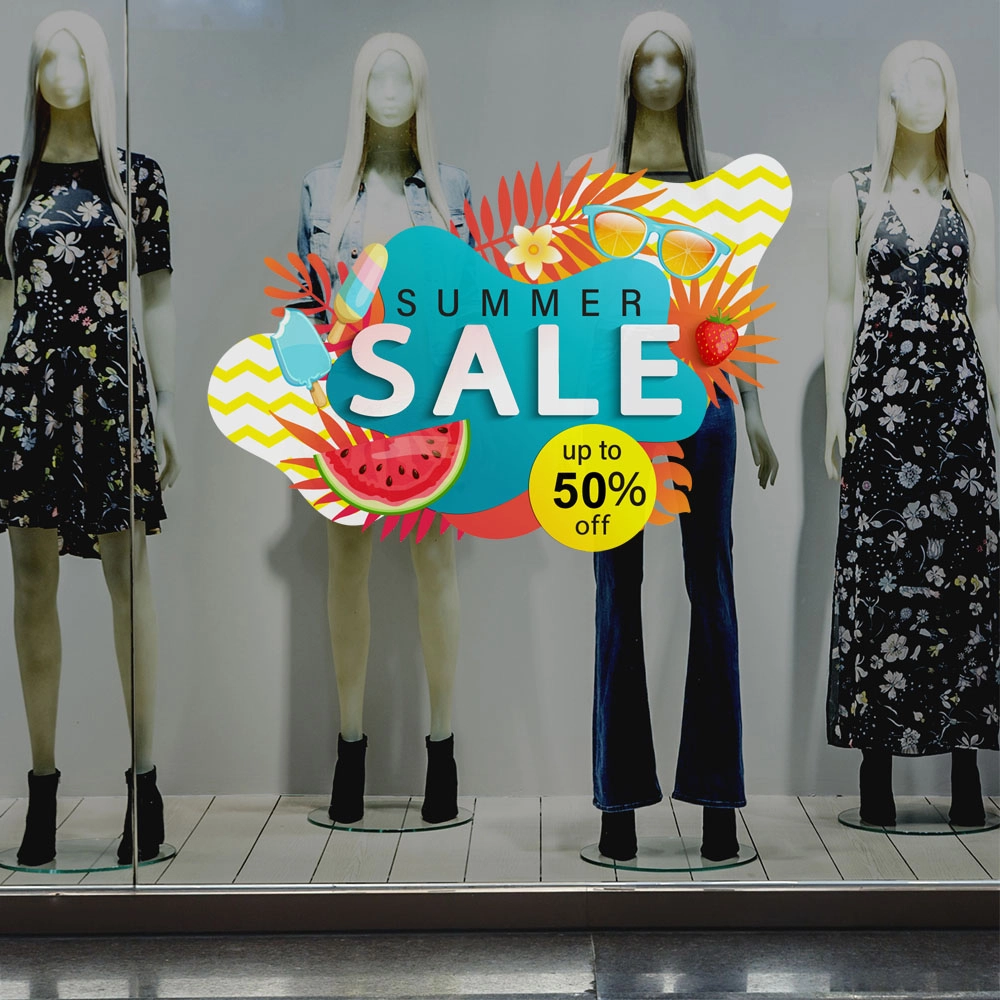 Αυτοκoλλητο Εκπτωσεων SUMMER SALE BREEZE