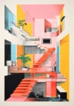 Πόστερ ARCHITECTURAL DESIGN WITH PASTEL COLORS