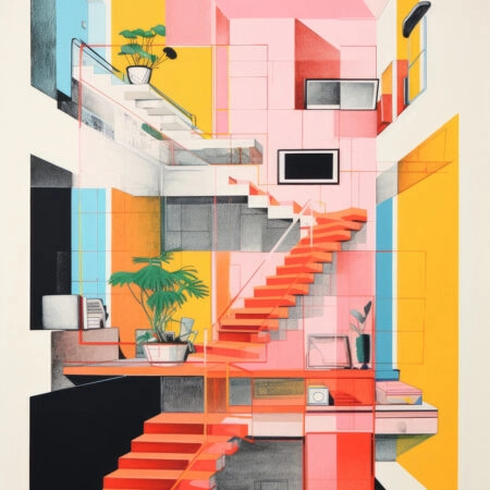 Πόστερ ARCHITECTURAL DESIGN WITH PASTEL COLORS - Abstract - Αφηρημένα Sticky 2
