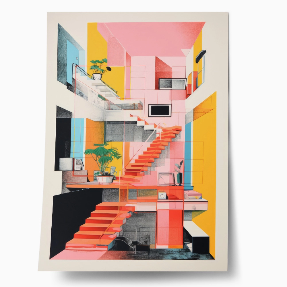 Πόστερ ARCHITECTURAL DESIGN WITH PASTEL COLORS