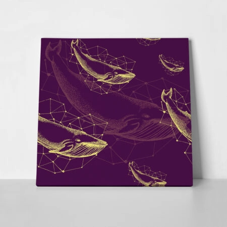 OUTLET Πινακας σε καμβά STIPPLING WHALE 65cm x 65cm - OUTLET Sticky 1