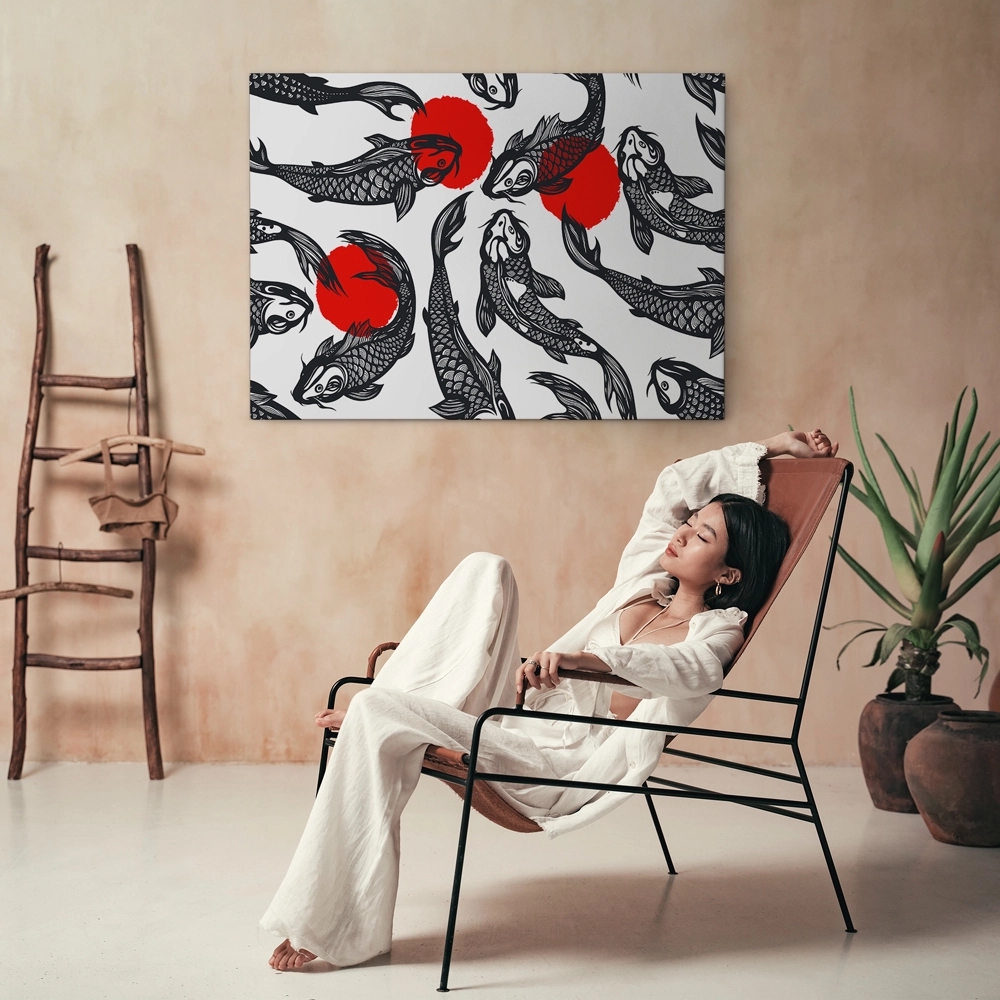OUTLET Canvas Wall Art KOI FISH 100x65cm
