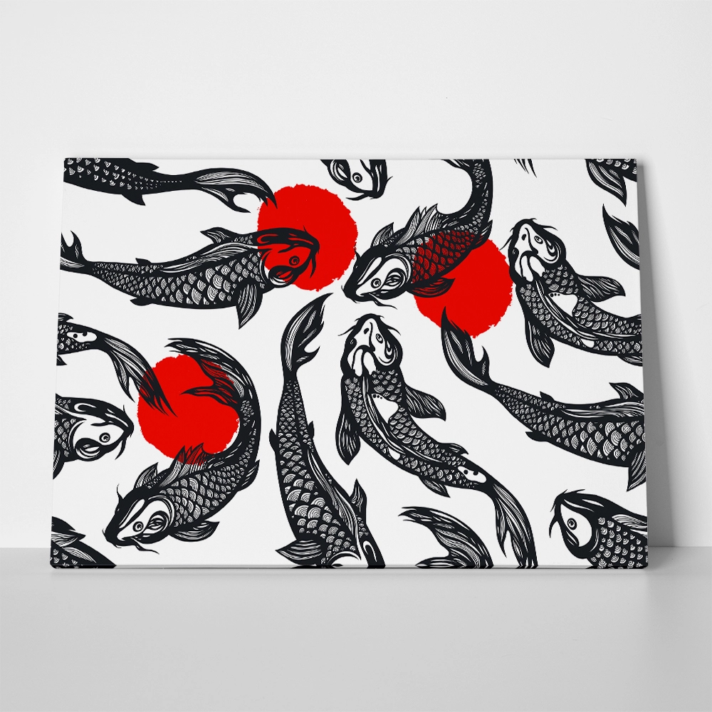 OUTLET Canvas Wall Art KOI FISH 100x65cm