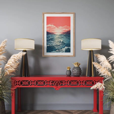 Πόστερ RED SKY BLUE WAVES - Τοπια - Φυση