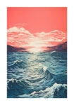 Πόστερ RED SKY BLUE WAVES