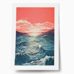Πόστερ RED SKY BLUE WAVES