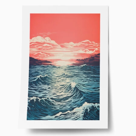 Πόστερ RED SKY BLUE WAVES - Τοπια - Φυση Sticky 1