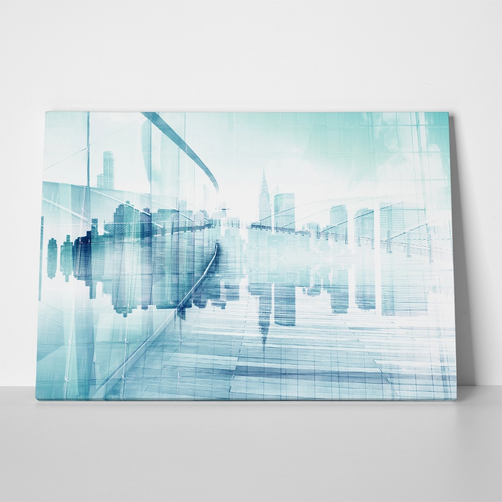 OUTLET Canvas Wall Art CITY REFLECTION 100cm x 65cm