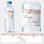 Αυτοκολλητη ετικέτα για μπουκαλι νερου WEDDING ROSES