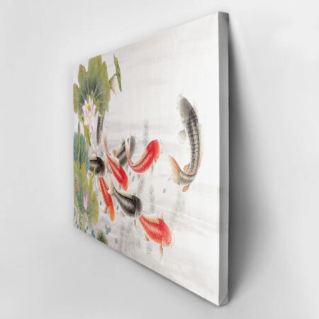 Πινακας σε καμβά FISH ASIAN INK WASH PAINTING - Ψαρια - Ζωα της θαλασσας Sticky 3