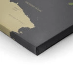 Πινακας σε καμβά GREEN YELLOW GOLD WORLD MAP
