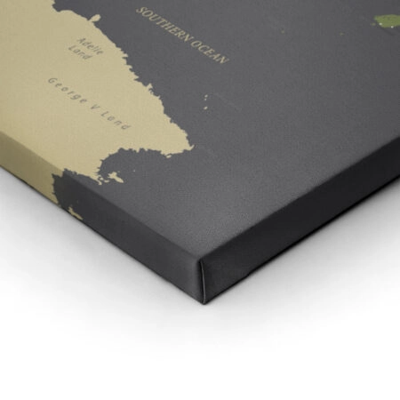 Πινακας σε καμβά GREEN YELLOW GOLD WORLD MAP - Χαρτες Sticky 2