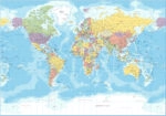 Πινακας σε καμβά POLITICAL WORLD MAP