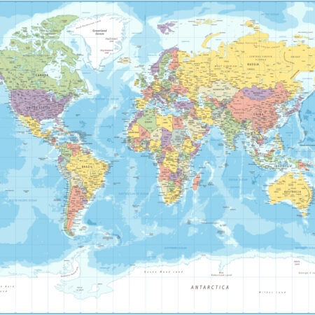 Πινακας σε καμβά POLITICAL WORLD MAP - Χαρτες Sticky 5