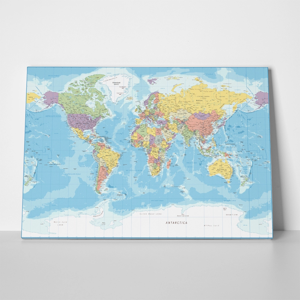 Πινακας σε καμβά POLITICAL WORLD MAP