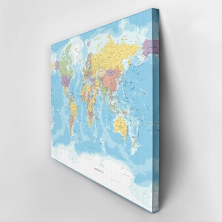 Πινακας σε καμβά POLITICAL WORLD MAP - Χαρτες Sticky 3