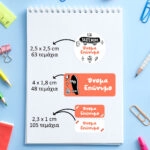 Αυτοκόλλητες σχολικές ετικέτες σετ 216τμχ SKATE