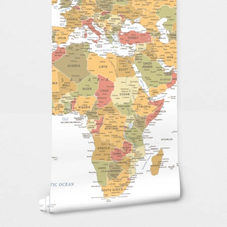 Αυτοκόλλητη Ταπετσαρία τοίχου WARM VINTAGE WORLD MAP - Χάρτες - Πόλεις Sticky 2