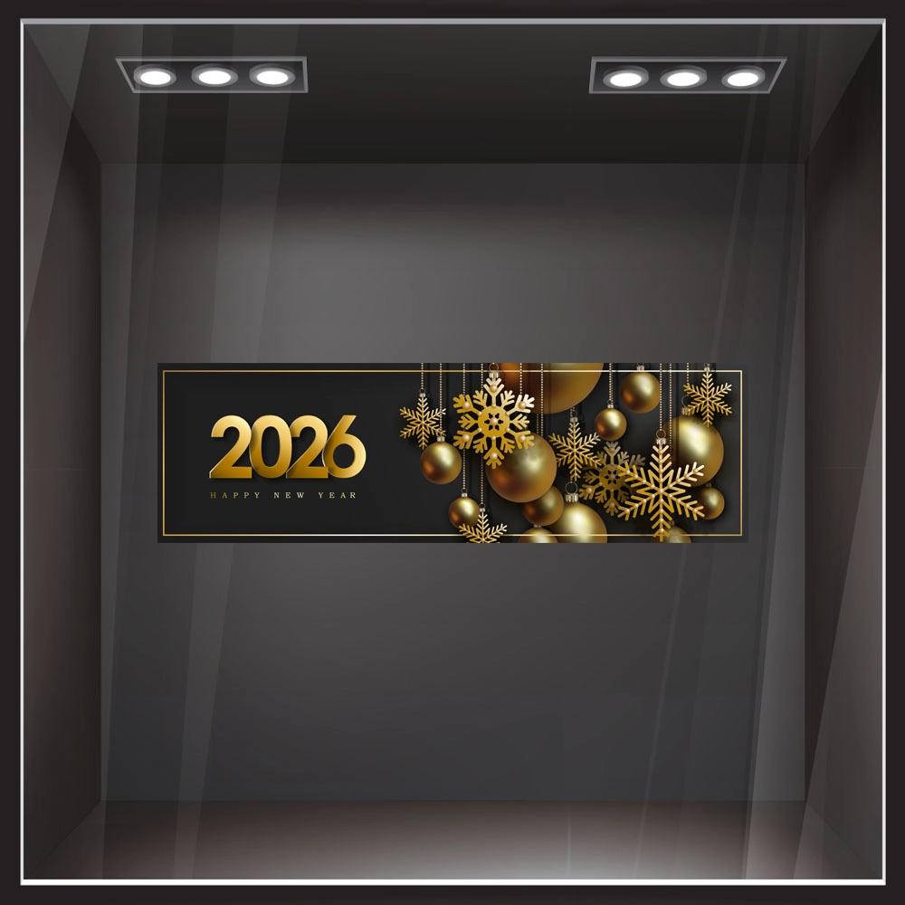 Χριστουγεννιάτικο αυτοκόλλητο HAPPY NEW YEAR 2026