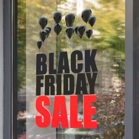 Αυτοκολλητο Εκπτωσεων BLACK FRIDAY BALLOONS - Black Friday Sticky 1