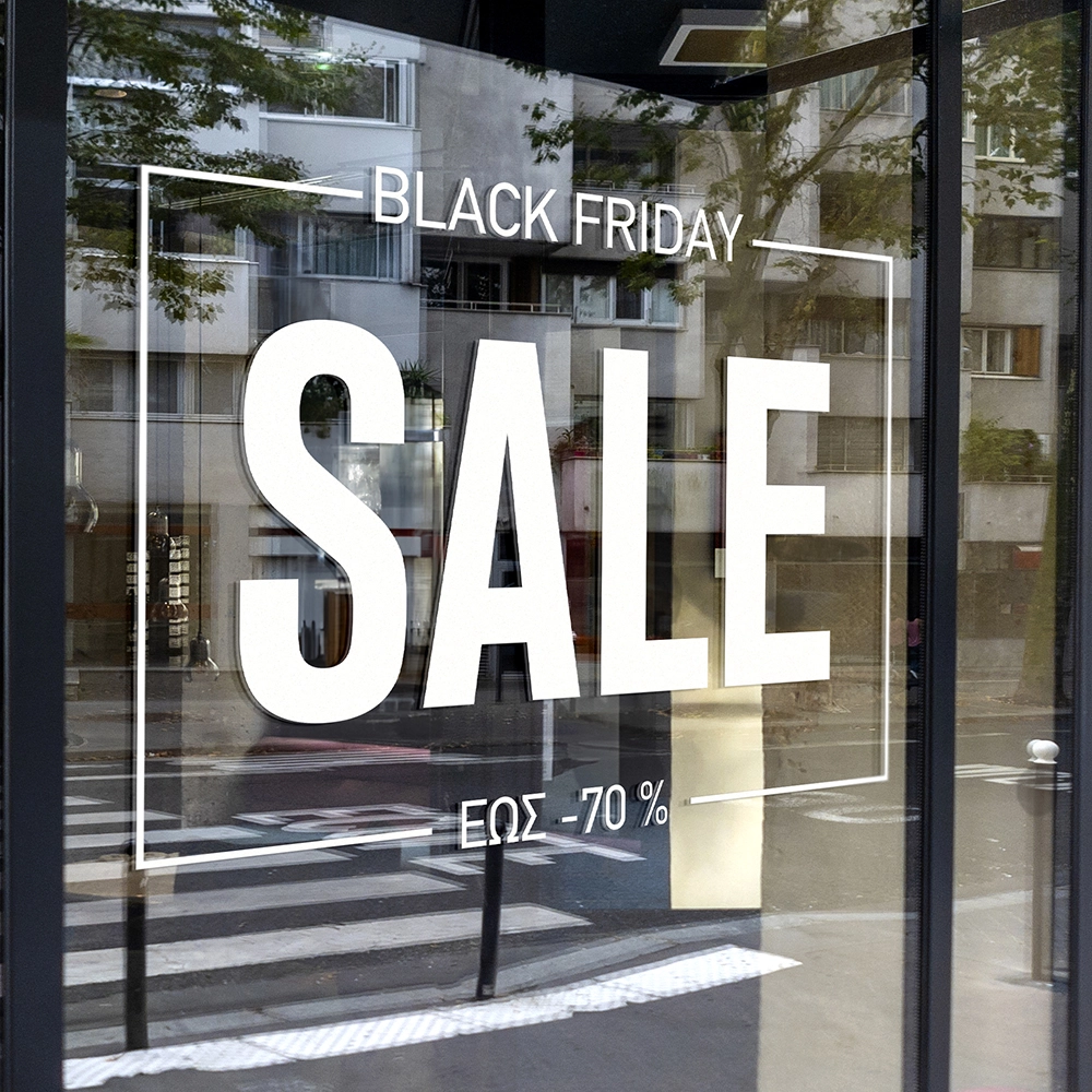 Αυτοκολλητο Εκπτωσεων BLACK FRIDAY BOX