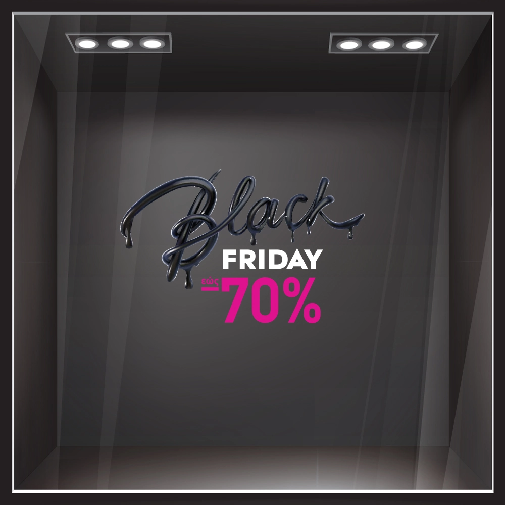 Αυτοκολλητο Εκπτωσεων BLACK FRIDAY MELT