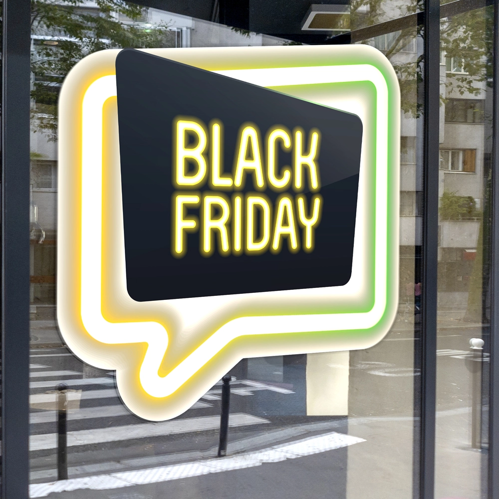 Αυτοκολλητο Εκπτωσεων BLACK FRIDAY NEON 1