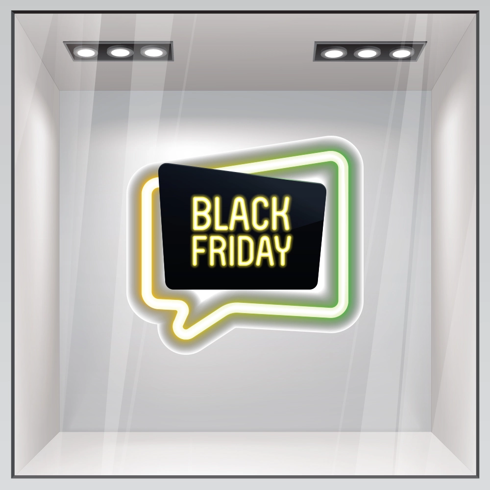 Αυτοκολλητο Εκπτωσεων BLACK FRIDAY NEON 1