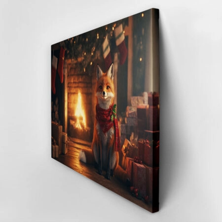 Πινακας σε καμβά CHRISTMAS FOX - Χριστουγεννιάτικοι Πίνακες Sticky 3