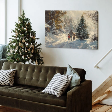 Πινακας σε καμβά CHRISTMAS WALK - Χριστουγεννιάτικοι Πίνακες