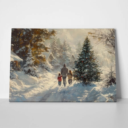 Πινακας σε καμβά CHRISTMAS WALK - Χριστουγεννιάτικοι Πίνακες Sticky 1