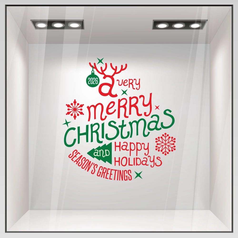 Χριστουγεννιάτικο αυτοκόλλητο HAPPY HOLIDAYS