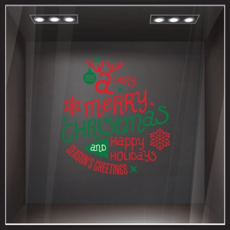 Χριστουγεννιάτικο αυτοκόλλητο HAPPY HOLIDAYS - Χριστουγεννιάτικη βιτρίνα Sticky 2