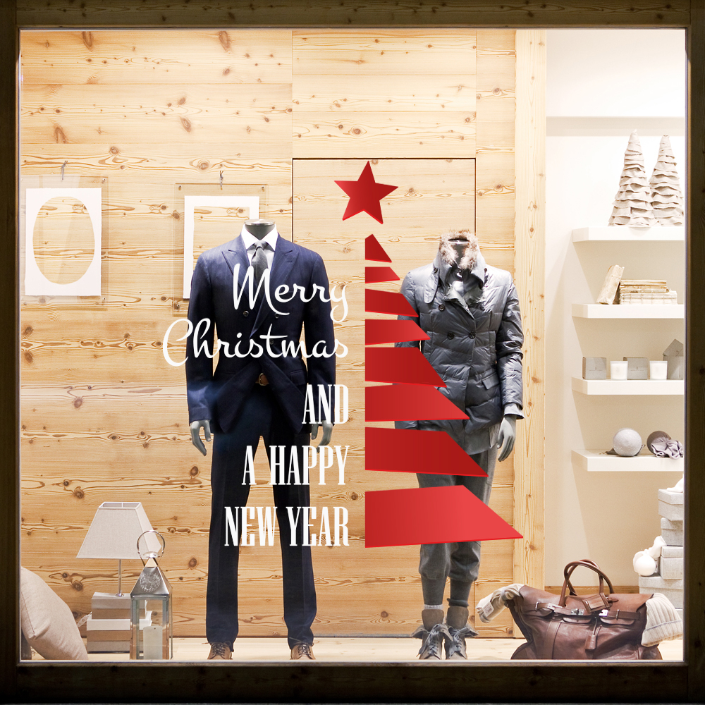 Χριστουγεννιάτικο αυτοκόλλητο HAPPY NEW YEAR TREE