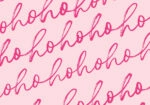 Πινακας σε καμβά HO HO HO PINK CHRISTMAS