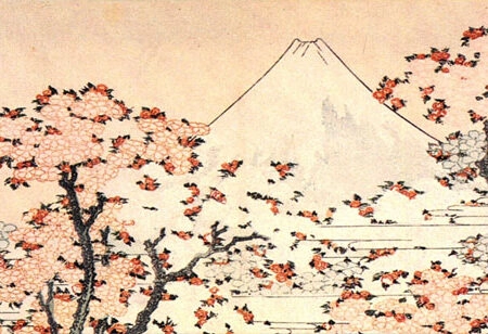 Πίνακας Πανοραμικός σε καμβά HOKUSAI - MOUNT FUJI BEHIND CHERRY TREES - Hokusai Katsushika Sticky 6