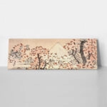 Πίνακας Πανοραμικός σε καμβά HOKUSAI - MOUNT FUJI BEHIND CHERRY TREES